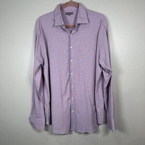 Peter Millar Summer Comfort Performance Shirt Mens XL Pink Check Stretch Button